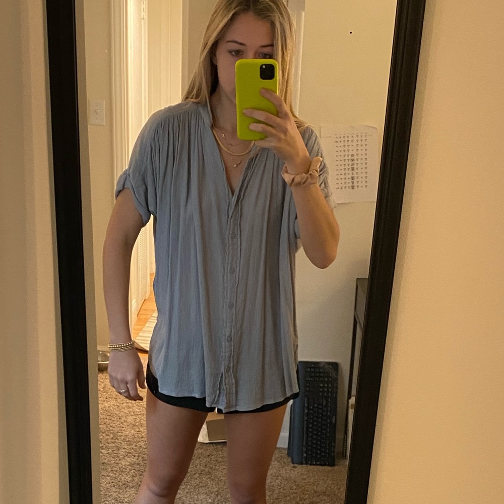 Blue Button Down Blouse - image 2